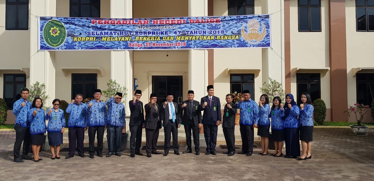 PERINGATAN HARI ULANG TAHUN KORPRI KE 47 TAHUN 2018 DI PENGADILAN NEGERI BALIGE
